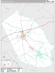 Montgomery County, KY Wall Map