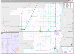 Jefferson Davis County, LA Wall Map