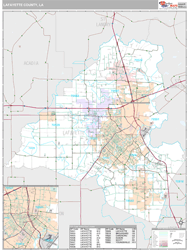 Lafayette County, LA Wall Map