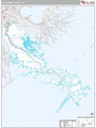 Plaquemines County, LA Wall Map