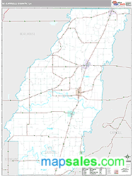 W. Carroll County, LA Wall Map