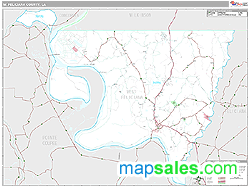 W. Feliciana County, LA Wall Map