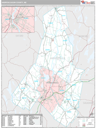 Androscoggin County, ME Wall Map