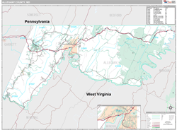 Allegany County, MD Wall Map