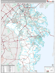 Anne Arundel County, MD Wall Map