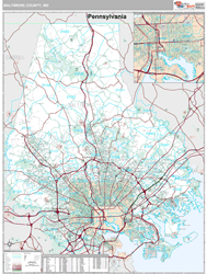 Baltimore County, MD Wall Map