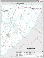 Garrett County, MD Wall Map