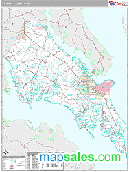 St. Mary's County, MD Wall Map