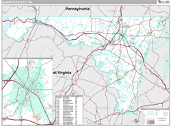 Washington County, MD Wall Map