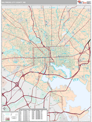Baltimore City County, MD Wall Map