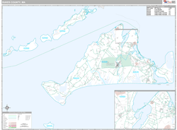 Dukes County, MA Wall Map