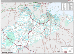 Norfolk County, MA Wall Map