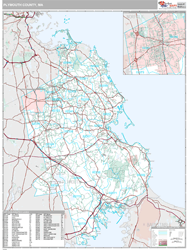 Plymouth County, MA Wall Map