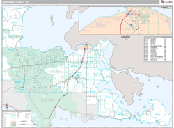 Chippewa County, MI Wall Map