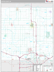 Clinton County, MI Wall Map