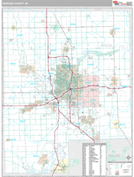 Genesee County, MI Wall Map