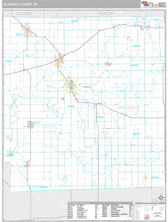 Hillsdale County, MI Wall Map