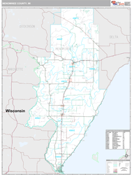Menominee County, MI Wall Map