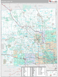 Oakland County, MI Wall Map