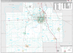 Saginaw County, MI Wall Map