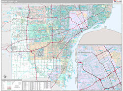 Wayne County, MI Wall Map