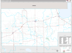 Roseau County, MN Wall Map