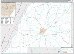 Attala County, MS Wall Map