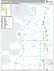 Bolivar County, MS Wall Map