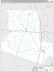 Carroll County, MS Wall Map