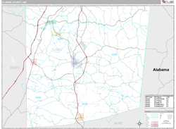 Clarke County, MS Wall Map