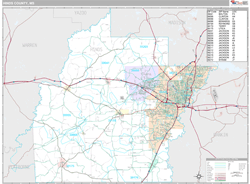 Hinds County, MS Wall Map