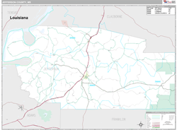 Jefferson County, MS Wall Map