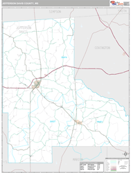 Jefferson Davis County, MS Wall Map