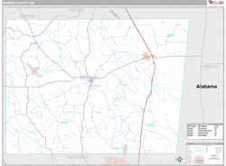 Kemper County, MS Wall Map