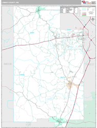 Lamar County, MS Wall Map
