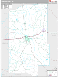 Lawrence County, MS Wall Map