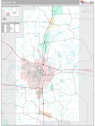 Lee County, MS Wall Map