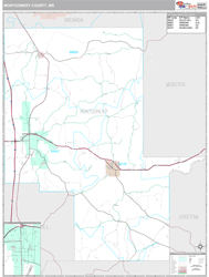 Montgomery County, MS Wall Map