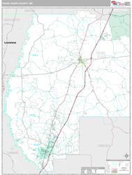 Pearl River County, MS Wall Map