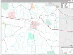 Pontotoc County, MS Wall Map