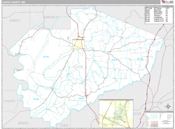 Yazoo County, MS Wall Map
