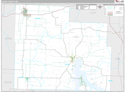 Cedar County, MO Wall Map