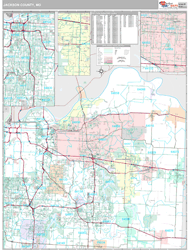 Jackson County, MO Wall Map