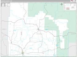 Oregon County, MO Wall Map