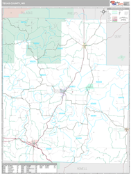 Texas County, MO Wall Map