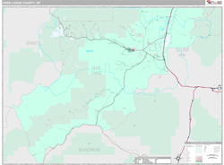Deer Lodge County, MT Wall Map