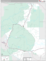 Jefferson County, MT Wall Map