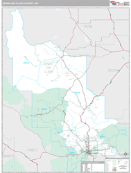 Lewis and Clark County, MT Wall Map