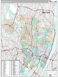 Bergen County, NJ Wall Map