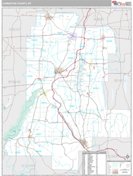 Livingston County, NY Zip Code Wall Map